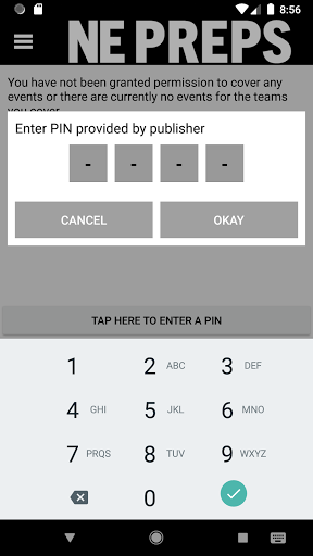 Android application NE Preps Score Input screenshort