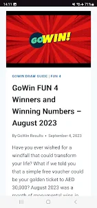 GoWin Draw Results Today - UAE
