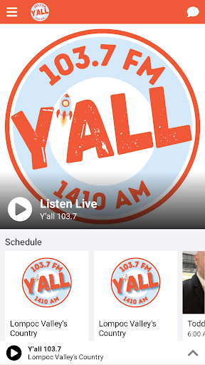 Android application Y’all 103.7 screenshort