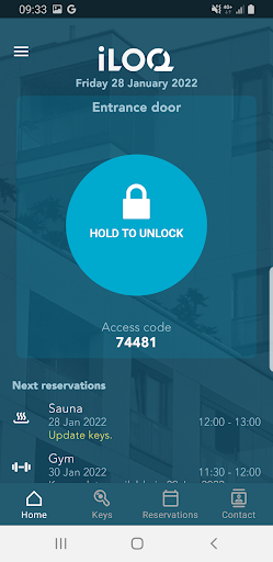 iLOQ Home Screen 2