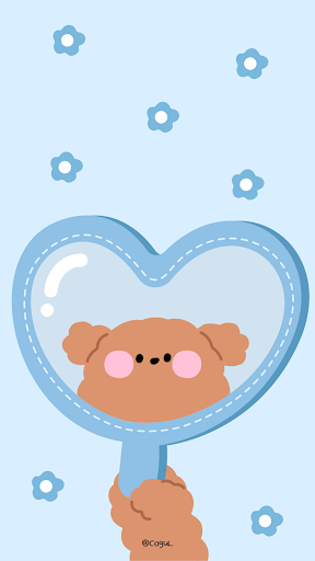 Android application 카카오톡 테마 - 모카_하트 거울 블루 screenshort