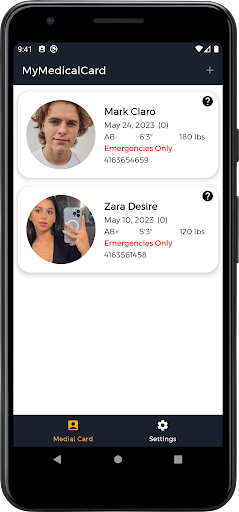 MyMedicalCard Screen 3
