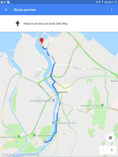 Satnav Cycle Routes –Inverness Screen 3