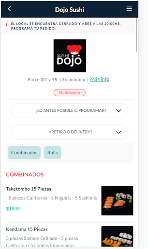 Android application Dojo Sushi screenshort