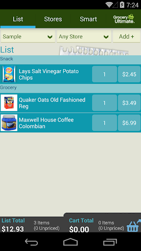 Android application Grocery Ultimate screenshort