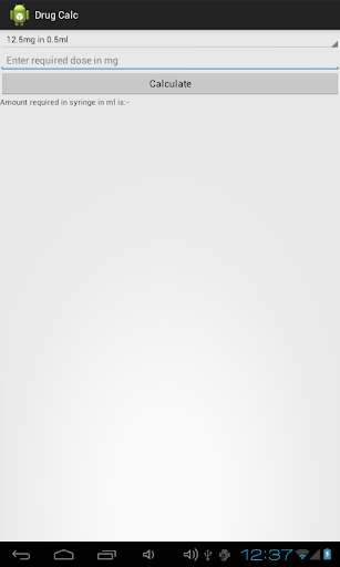 Android application Simple Drug Dosage Calculator screenshort