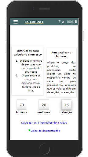 Android application Calculadora de Churrasco screenshort