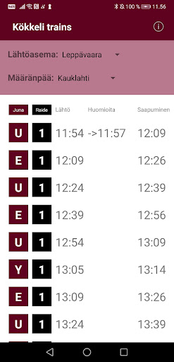 Android application Kökkeli trains screenshort