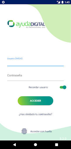 Android application ayudaDIGITAL screenshort