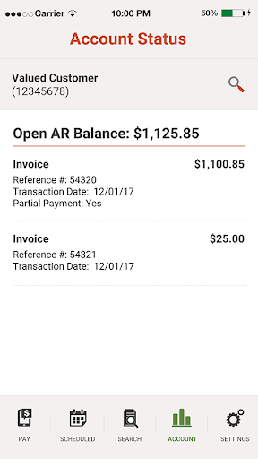 US Foods My Account Screen 2