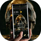 Liquid Gold Black Skull Business Theme icon