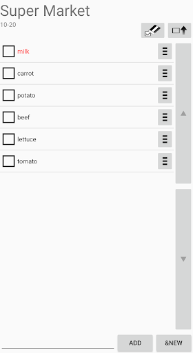 Cube Shopping List Screen 2