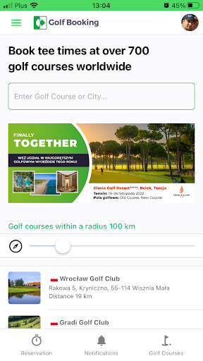 Golf Booking Screen 2