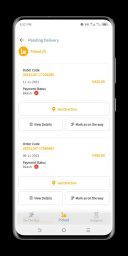 Buysalesbd Delivery Boy App Screen 3