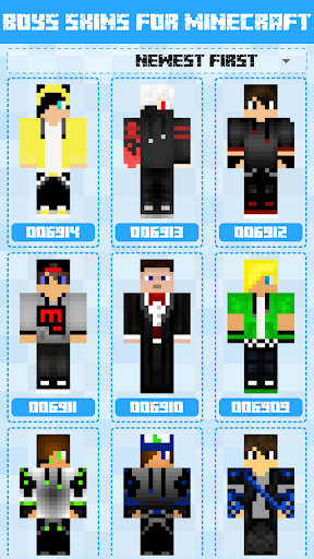 Android application Boys Skins for Minecraft PE screenshort