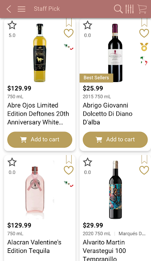 Android application Rosetta Wines screenshort