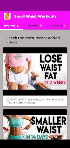 Small Waist Workouts Screen 2