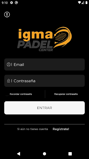 Android application Igma Padel screenshort