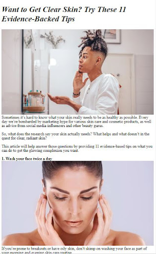 Android application How to Have a Flawless Face screenshort