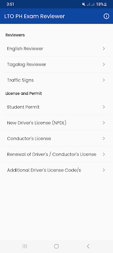 Android application LTO PH Exam Reviewer screenshort