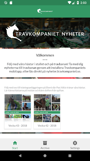 Android application Travkompaniet screenshort