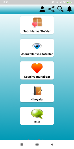 Android application Tabrik She'r Hikoya screenshort
