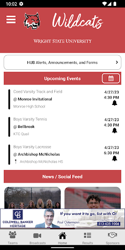 Franklin Wildcat Athletics Screen 2