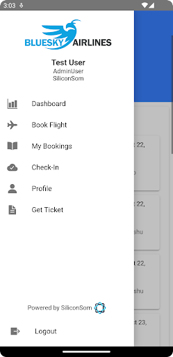 BlueSky Airlines Screen 2