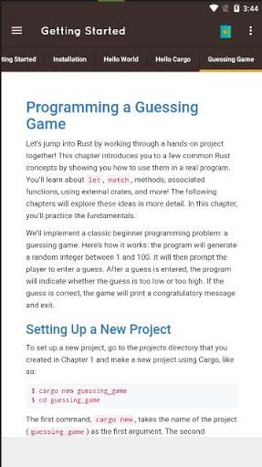 Screenshot of Learn Rust Programming Offline