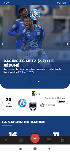 Android application RC Strasbourg Alsace screenshort
