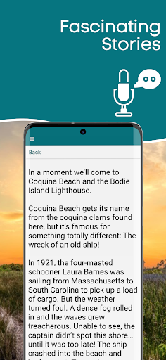 Screenshot of Outer Banks Audio Tour Guide