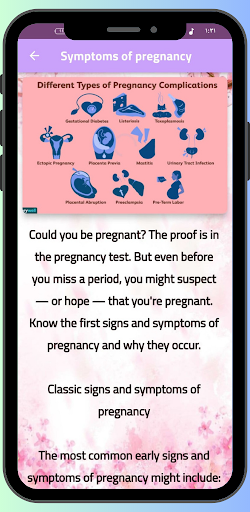 Android application Pregnancey Care Guide screenshort