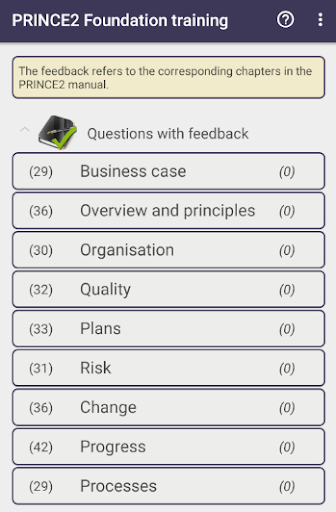 Android application PRINCE2 Foundation screenshort
