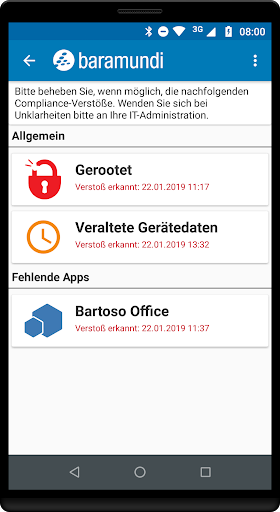 baramundi EMM Agent Screen 3