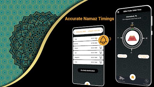 Qibla Finder - Prayer Times Screen 2