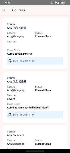 Arty Learning Parents Portal Screen 3