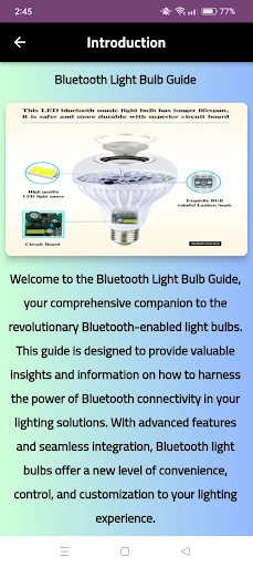 bluetooth light bulb guide Screen 2