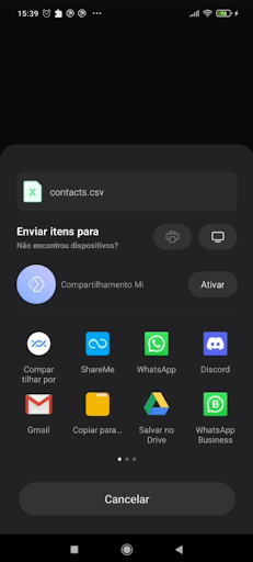 WhatExport Screen 2