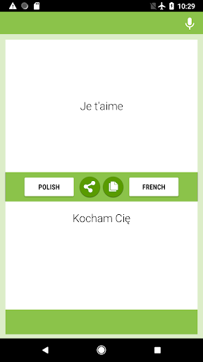 Polish-French Translator Screen 2