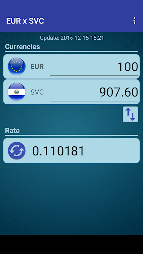 Android application Euro x Salvadoran Colon screenshort