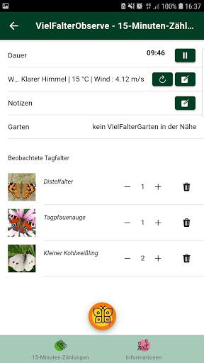 Android application VielFalterGarten-App screenshort