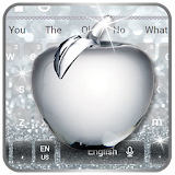 Shiny Apple Silver Glitter Keyboard Theme icon