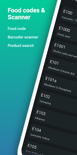 Android application Food codes & scanner screenshort