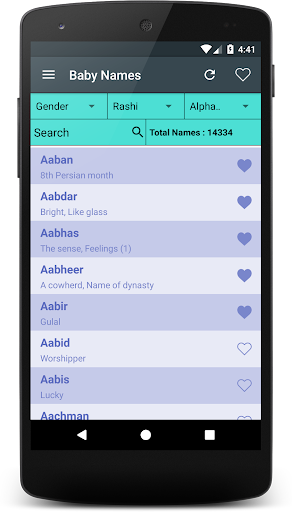 Baby Names Screen 2