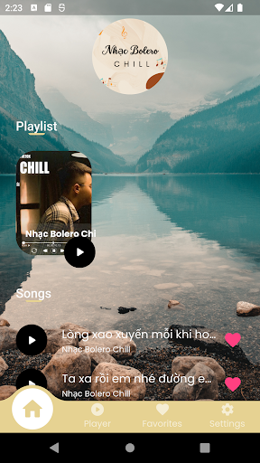Android application Nhạc Bolero Chill screenshort