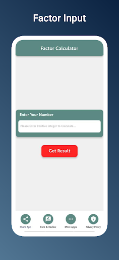 Factor Calculator Screen 2