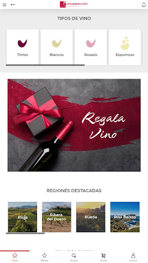 Android application Vinoselección screenshort