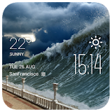 tsunami weather widget/clock icon
