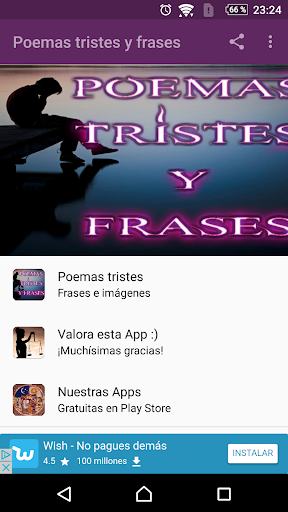 Android application Poemas tristes screenshort