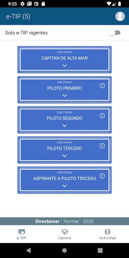 Android application e-TIP screenshort